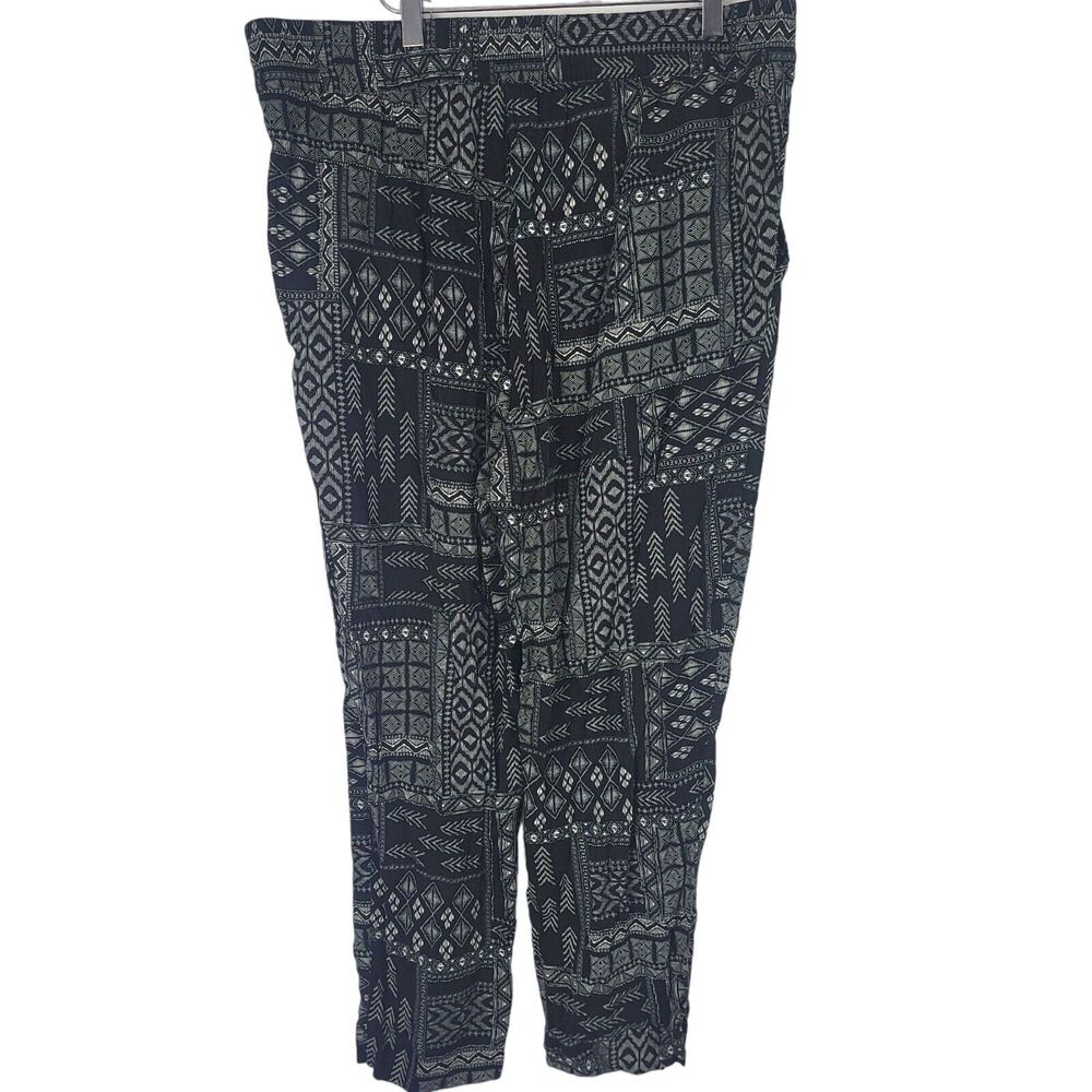 Jessica Simpson Pull On‎ Casual Pants L Womens Black White Skinny Leg Pockets